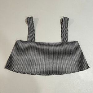 By The Way Houndstooth Crop Top Black White Size XS